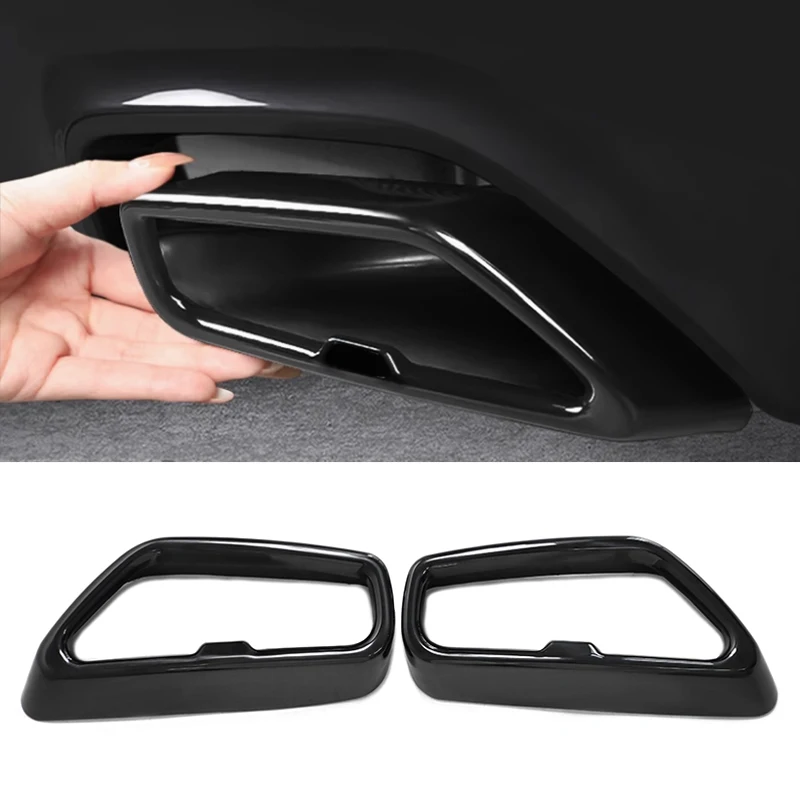 Black Stainless Steel Car Exhaust Tailpipe Cover for -BMW 5 Series G30 G31 525 528Li 530Li 2018-2023 Muffler tailpipe cover