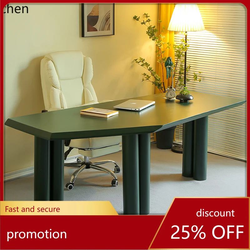 

Современный компьютерный стол ZML из массива дерева, минималистичный, нестандартной формы, рабочая станция