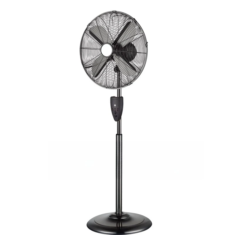 Ventilatore elettrico retrò dal pavimento al soffitto, ventilatore domestico in metallo con foglie di ferro, sala da pranzo, negozio verticale del soggiorno