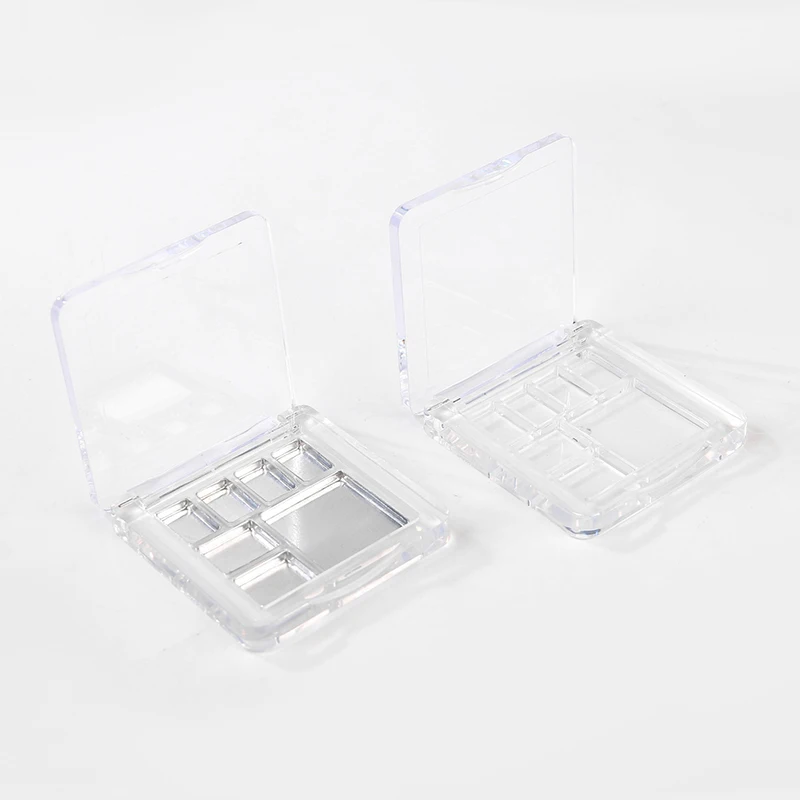 Mini Seven-colour Eyeshadow Box Small Capacity Platen Trial Colour 7 Compartments Transparent Square Lipstick Empty Tray