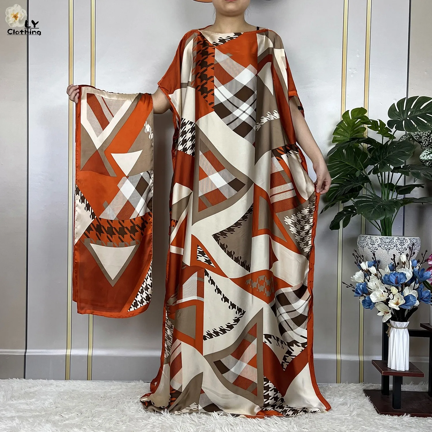 2023 New African Abaya Oversize Fashion Soft Women Clothing Dubai Dashiki Loose Casual Floral Dresses Muslim Loose Long Dress