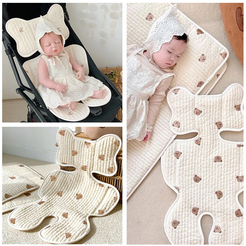 

40*72cm Stroller Seat Cushion for Newborn Cute Cartoon Universal Infant Baby Stroller Seat Cover Soft Cotton Wash Seat Cushion