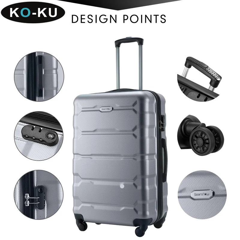 KO-KU New 4PCS Suitcase Set 18\'\'22\'\'26\'\'30 Inch Trolley Case Anti-scratch Durable Boarding Box Large Capacity Luggage Set