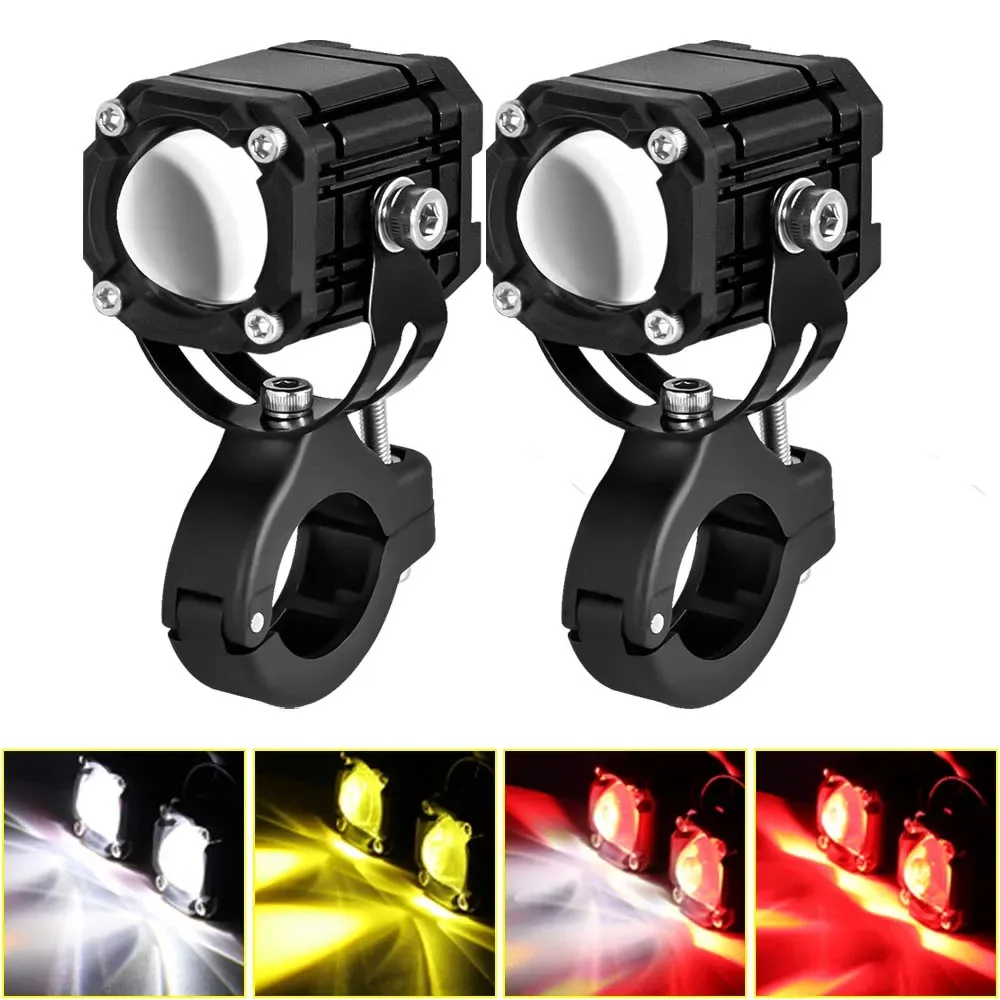 

Светодиодный прожектор с линзой, лампа для мотоцикла, светодиодные фары дальнего света, стробоскопический сигнальный свет, ходовые огни для мотоцикла, дальний свет, ближний свет