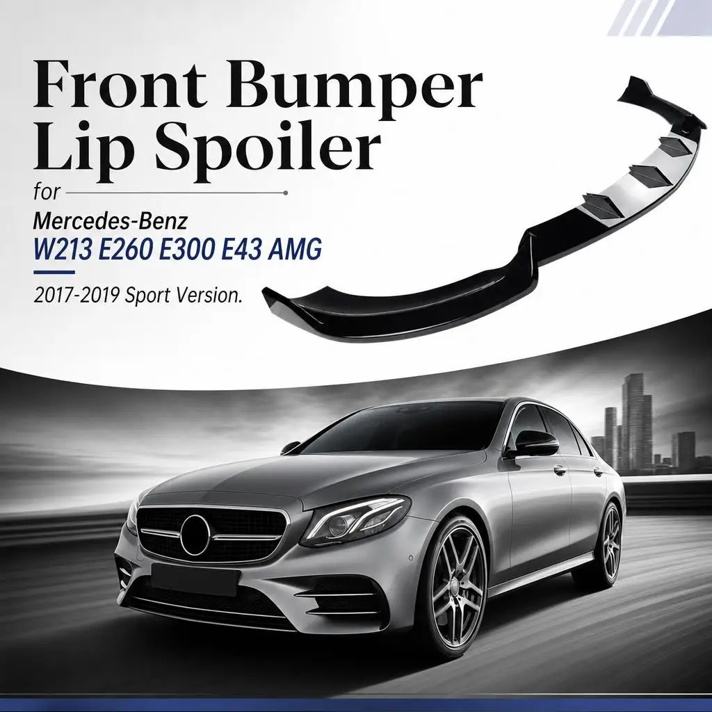 Frontstoßstangenlippen-Spoiler für Mercedes-Benz W213 E260 E300 E43 AMG 2017-2019 Sportversion.
