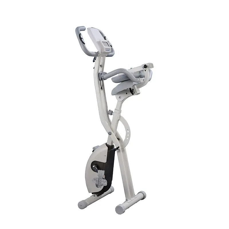 Folding Steel Indoor Cycling Bike for Home Gym Space-Saving Cardio Trainer with Adjustable Resistance