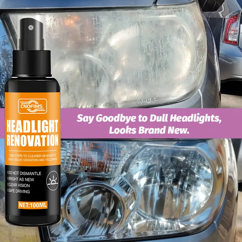 

Professional Car Headlight Restorer - Removes Yellowing, Oxidation, and Fogging - Mirror Polishing Paste - Enhances Brightness