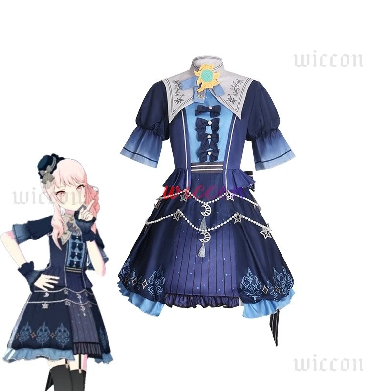 Akiyama Mizuki Cosplay Costume PJSK Purple Dress Halloween Party Outfit For Women