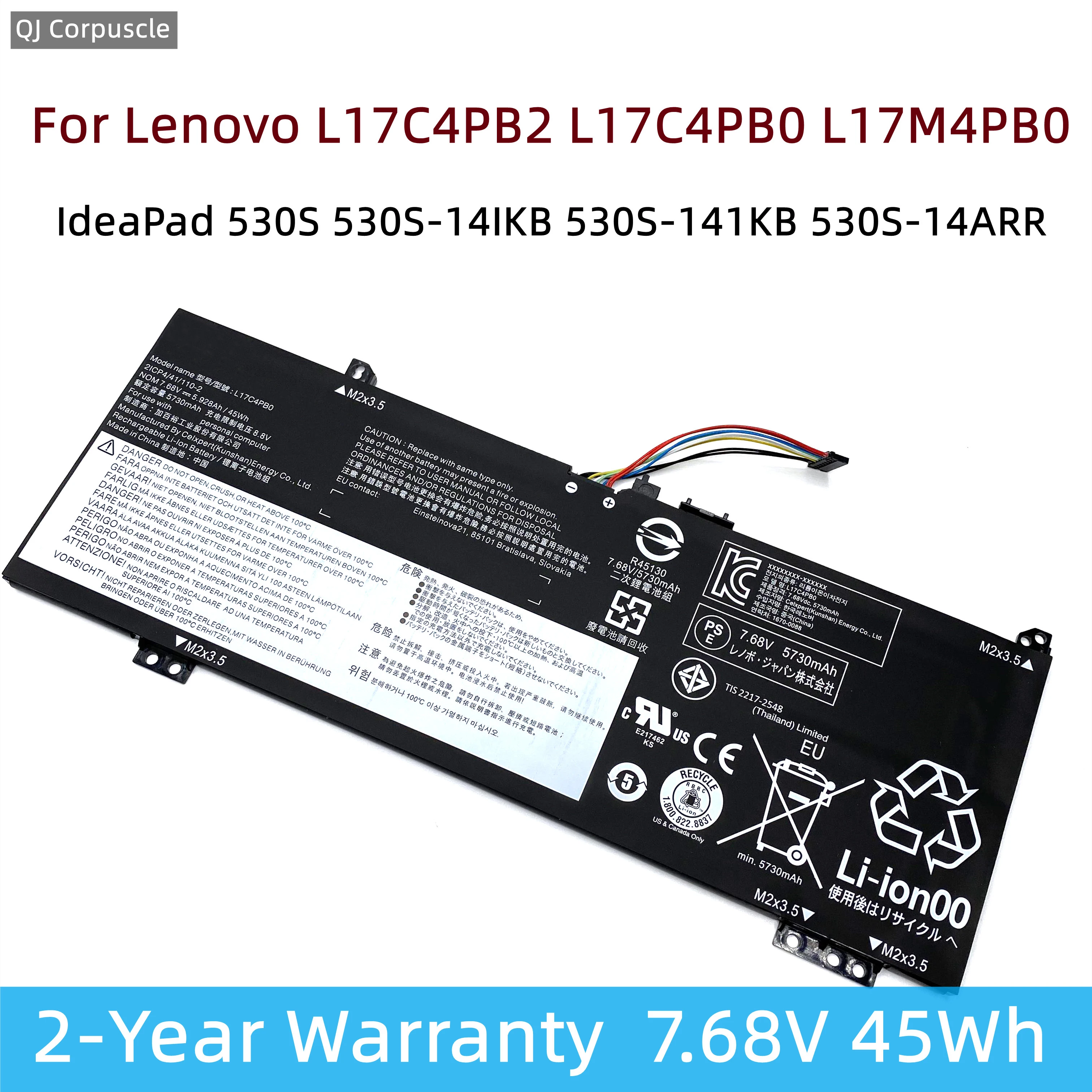 

Новый оригинальный аккумулятор L17C4PB2 L17C4PB0 для Lenovo IdeaPad 530S 530S-14IKB 530S-141KB 530S-14ARR 530S-15IKB 530S-151KB L17M4PB0