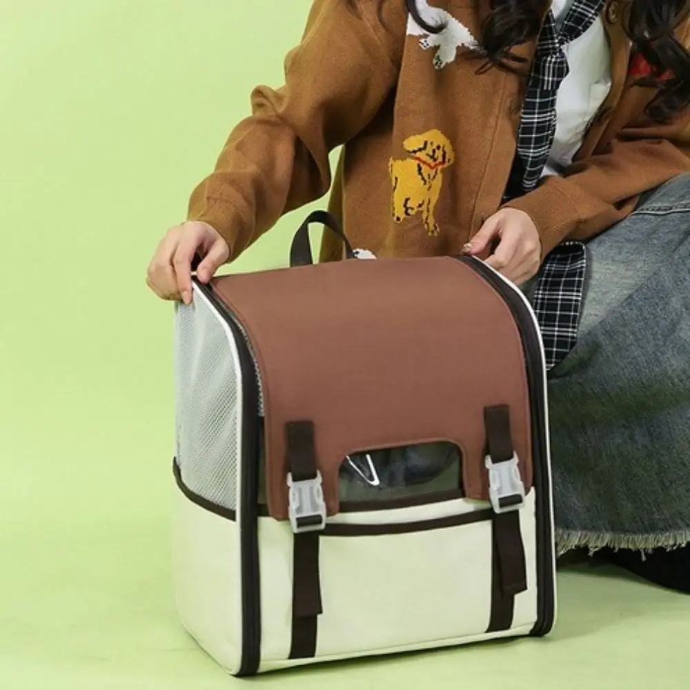 

Large Capacity Pet Carrier Backpack Breathable Adjustable Straps Cat Outing Backpack Foldable Structure Roller Shutter