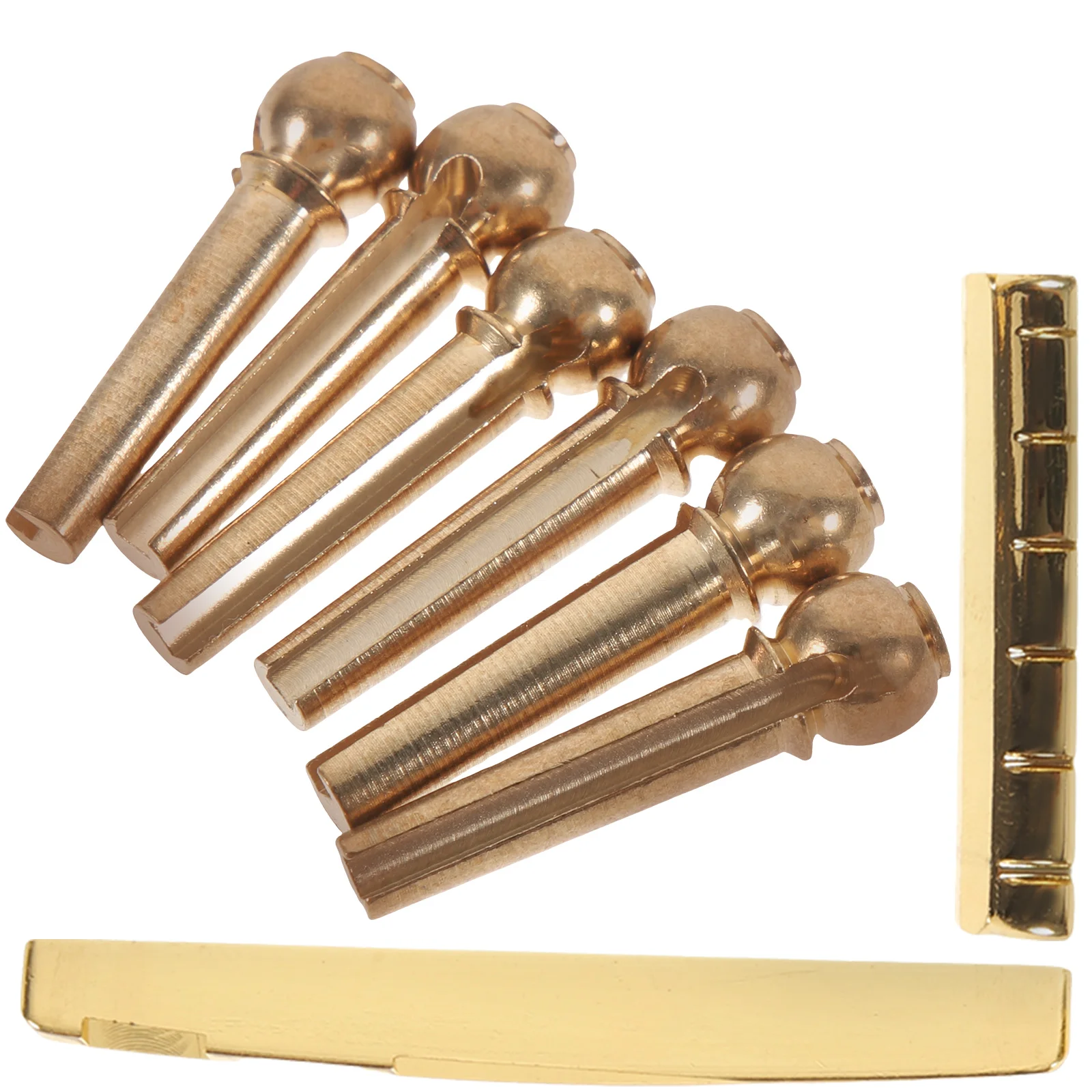 

6pcs Metal Guitar String Nut Set Saddle Bridge Pin Pegs for Acoustic Guitar Accessories Replacement Tuning Fixing
