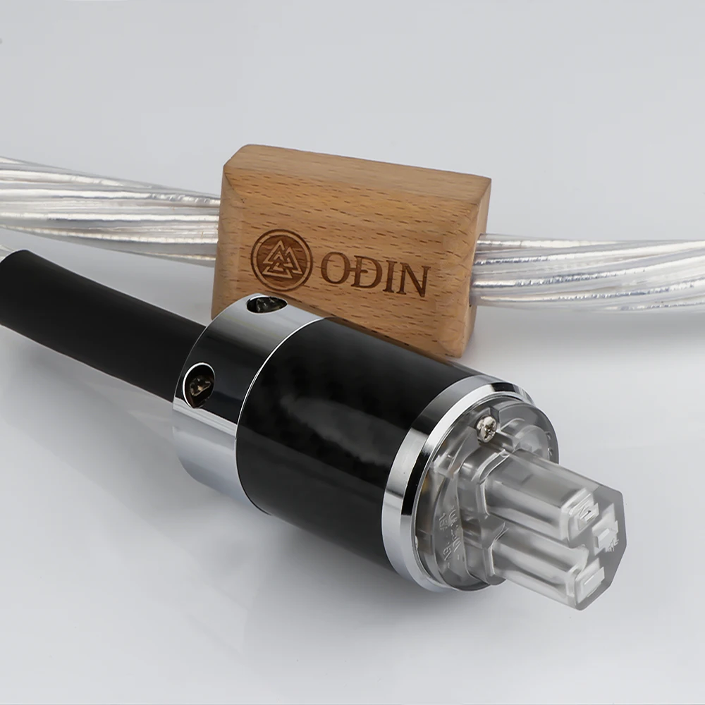 HI-End Odin EU/US/AU/UK Silver Plated Power Cable With Black Carbon Fiber Brass Rhodium Plated Plug for DVD Amplifer CD