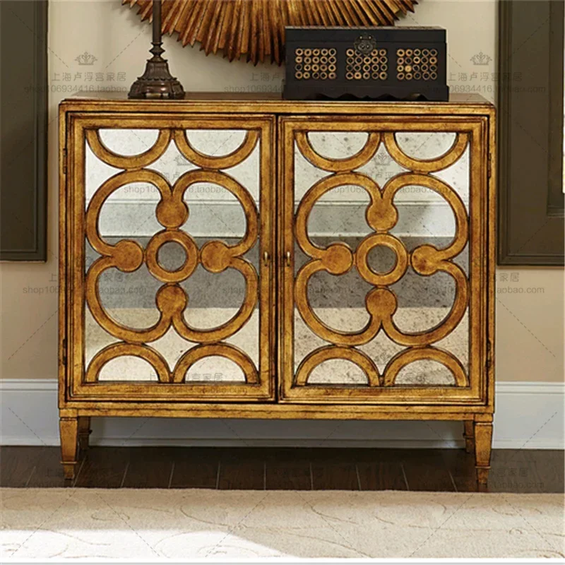 

Зеркальный входной шкаф в европейском стиле в вестибюле, простой постмодернистский резной сервант для гостиной, американский прихожая