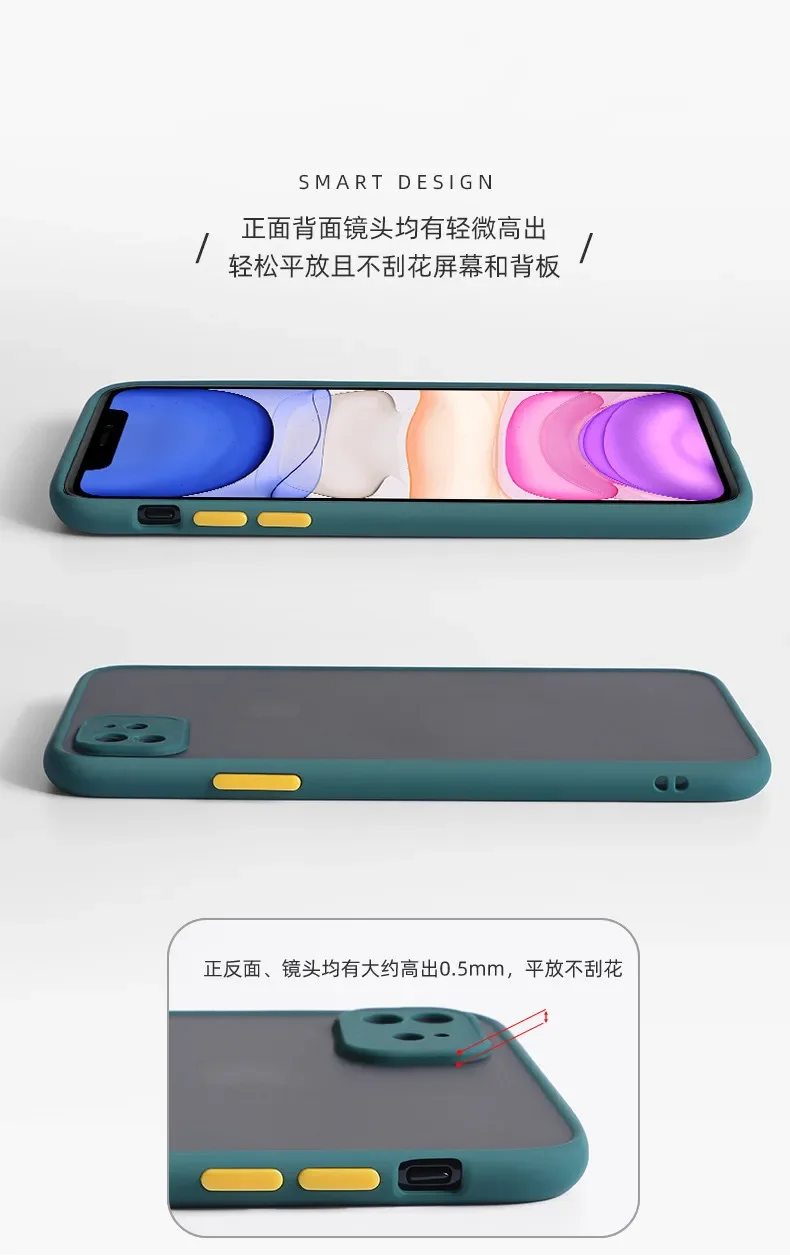 Soft TPU Bumper Phone Case For iPhone 15 14 13 12 Mini 11 Pro XS Max XR X 8 7 Plus SE 2022 2020 Plastic Matte Back Cover