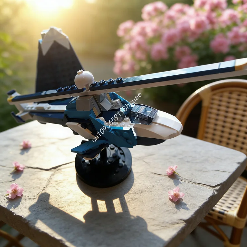 

Набор строительных блоков MOC Creator 3 в 1: Вертолет, Космическая минифигурка, Модель. 178 деталей. Рождественский подарок, развивающая игрушка, архитектурный конструктор.