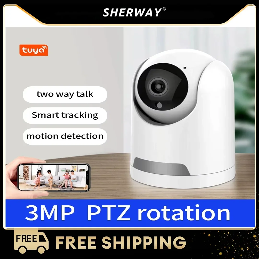 6MP1296P Tuya AI Human Detection Automatic Tracking Monitoring Camera Bidirectional Audio Camera Home Security CCTV Baby Monitor