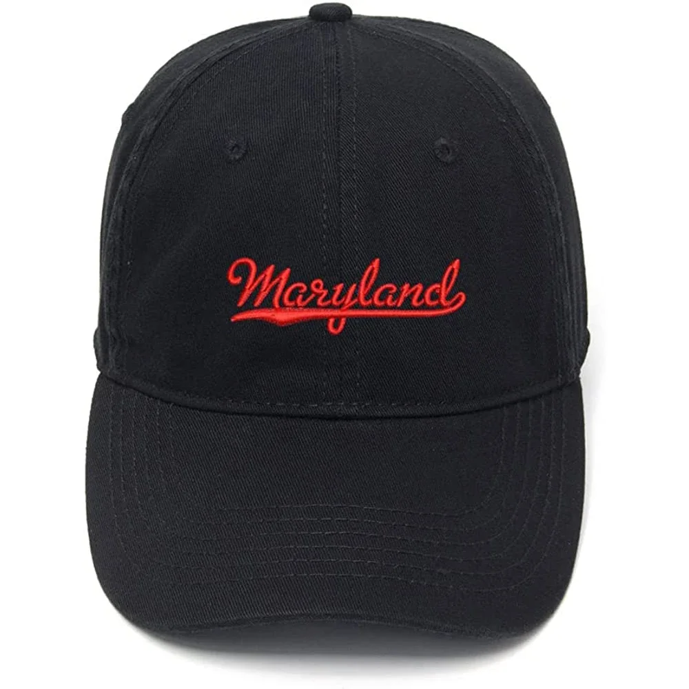 Lyprerazy Men's Baseball Cap Maryland - MD Embroidery Hat Cotton Embroidered Casual Baseball Caps