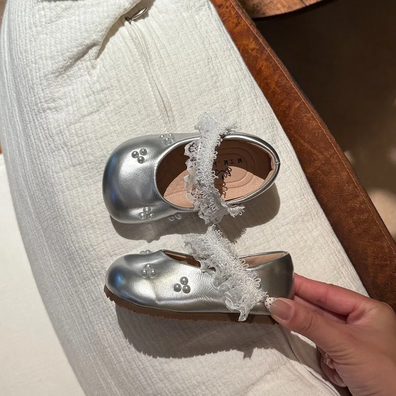 Baby Mädchen Prinzessinnen-Flachschuhe Süße Spitzen-Kleinkinderschuhe Runde Zehen Weiche Sohle 2026 Brandneue Kinder-Freizeitschuhe Rutschfest – Detail 5