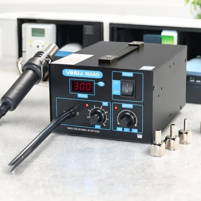 YIHUA 850AD Digital Display Hot Air Desoldering Station Air Pump Can Adjust Temperature Heat Gun SMD Phone Soldering Station