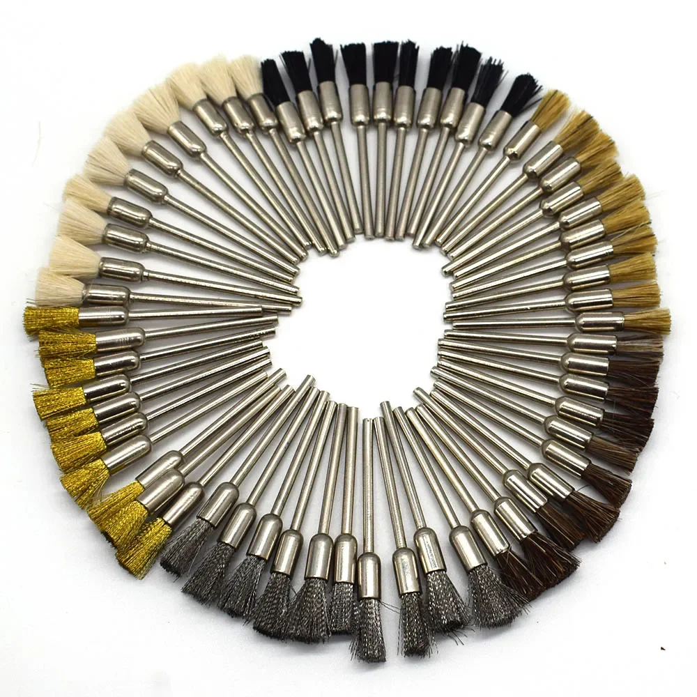 10PCS Polishing Wheels Bristle Steel Brass Wire Pen Shape Brushes Jewelry Abrasive Brush Dremel Accessories For Rotary Tools