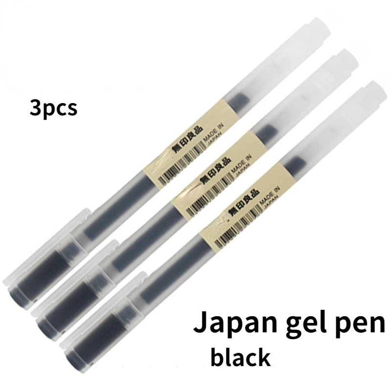 3Pcs Gel Pen Japan MUJIs 0.38mm/0.5mm Black/Blue/Red/Dark Blue Ink Gel Pen 4 Color Business School Stationery Special Offer Set