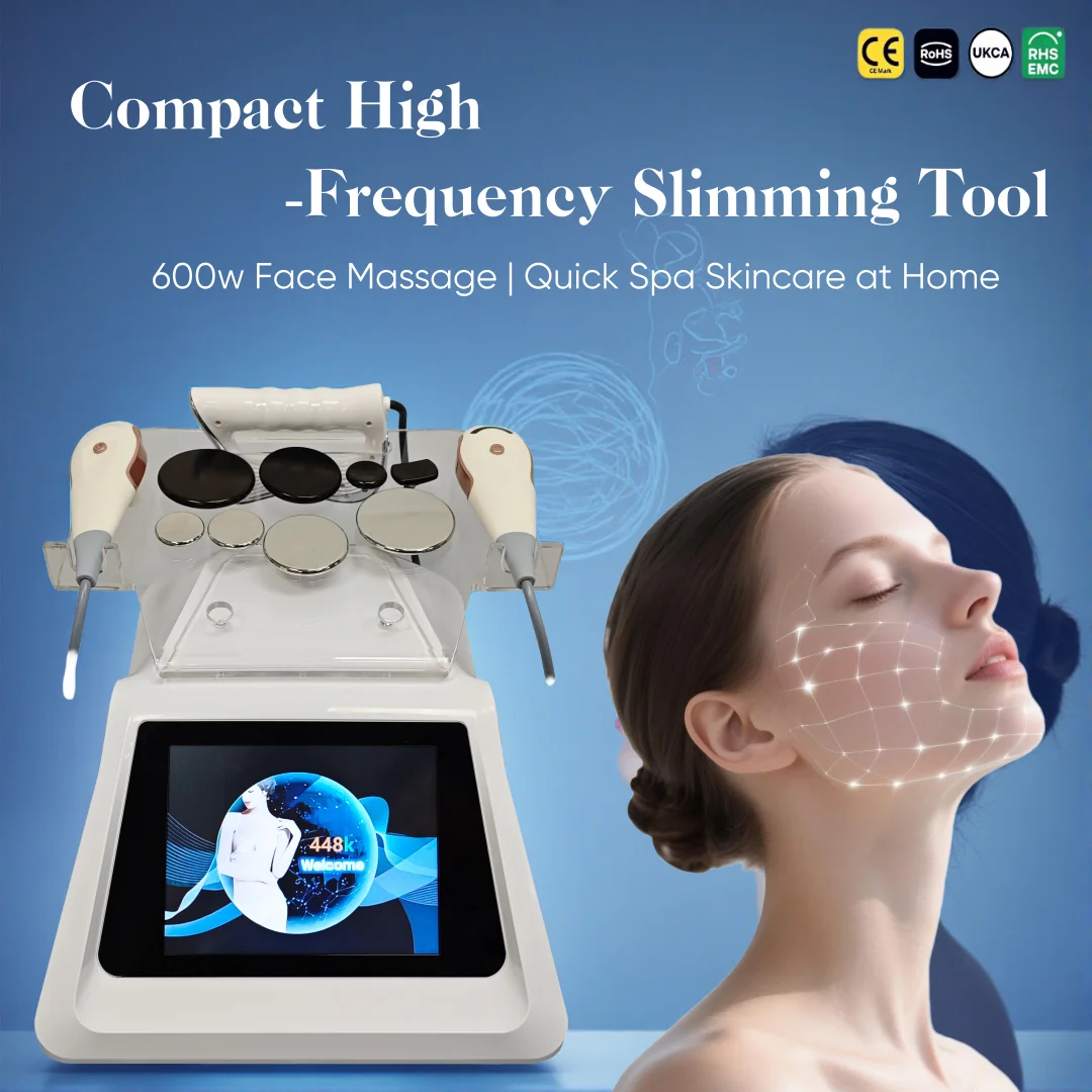 

High-Frequency 448K Tecar Machine Compact - 600w Fat Burning Face Massager for Quick Skincare at Home & Spas