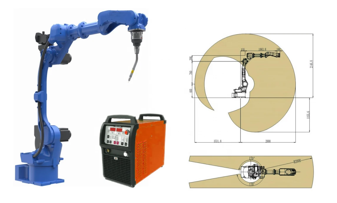 Robot Arm Tig Mig Arc Welding Machines Automatic Industrial