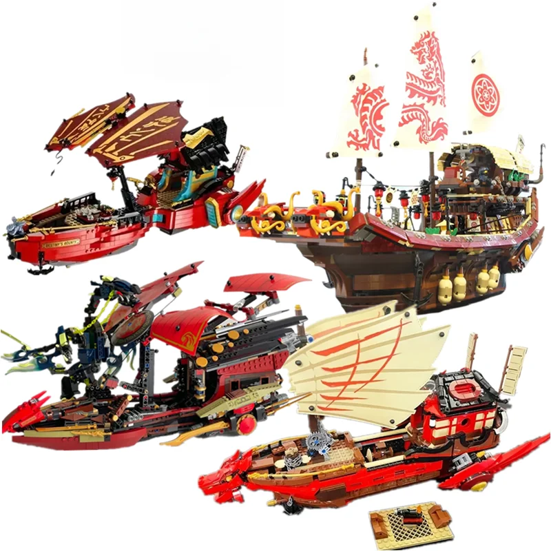 MOC Phantom-serie bouwstenen Destiny's Bounty Dragon Boat-sets Seizoen 1, schip Kindervakantiecadeau Assembleren van speelgoed 70738