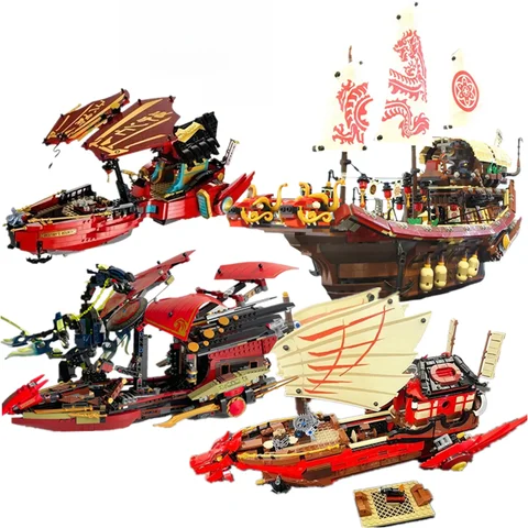 MOC Phantom Series Building Blocks Destiny's Bounty Dragon Boat Sets Season 1 Ship Children's Holiday Gift Assembling Toys 70738