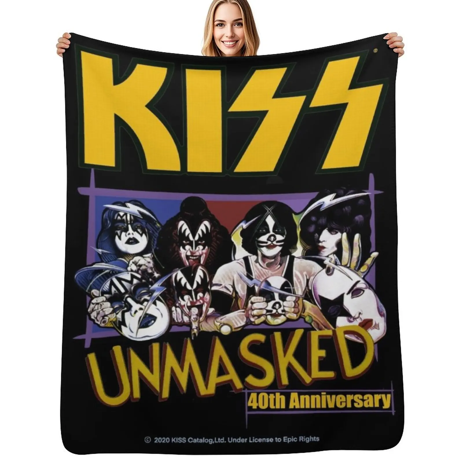 

Kiss unmasked fan art Throw Blanket Moving Sofa Throw Cute Weighted Blankets