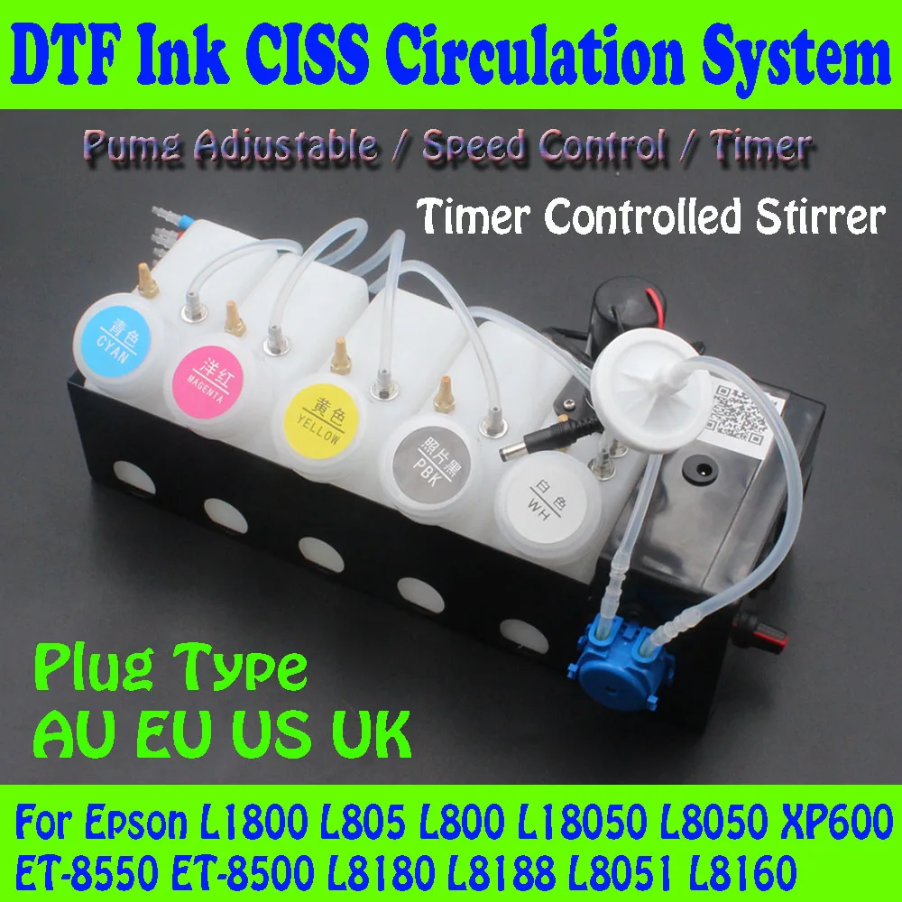 Imagem -05 - Tinta Branca Shaker Dispositivo Conversão Kit Circulador Dtf Sistema Ciss Adequado para Epson 8550 L1800 L800 L18050 L8050