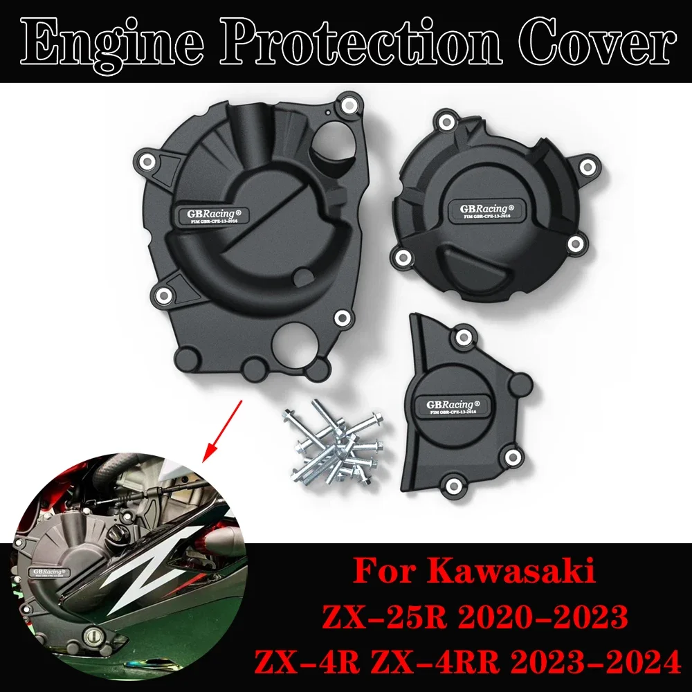 For Ninja ZX-25R 2020-2023 ZX-4R ZX-4RR 2023-2024 Engine Protection Cover GB Racing