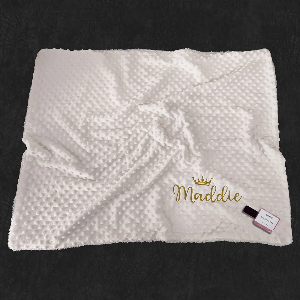 Personalized Knitted Newborn Baby Girl Boy Wrap Swaddling Blanket With Name Fleece Toddler Crib Bed Stroller Blanket Birth Gift