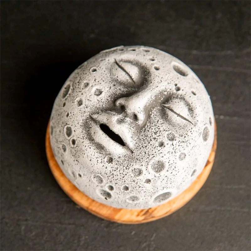 Moon Face Backflow Incense Burner Novelty Incense Cone Stick Holder Home Aromatherapy Decoration