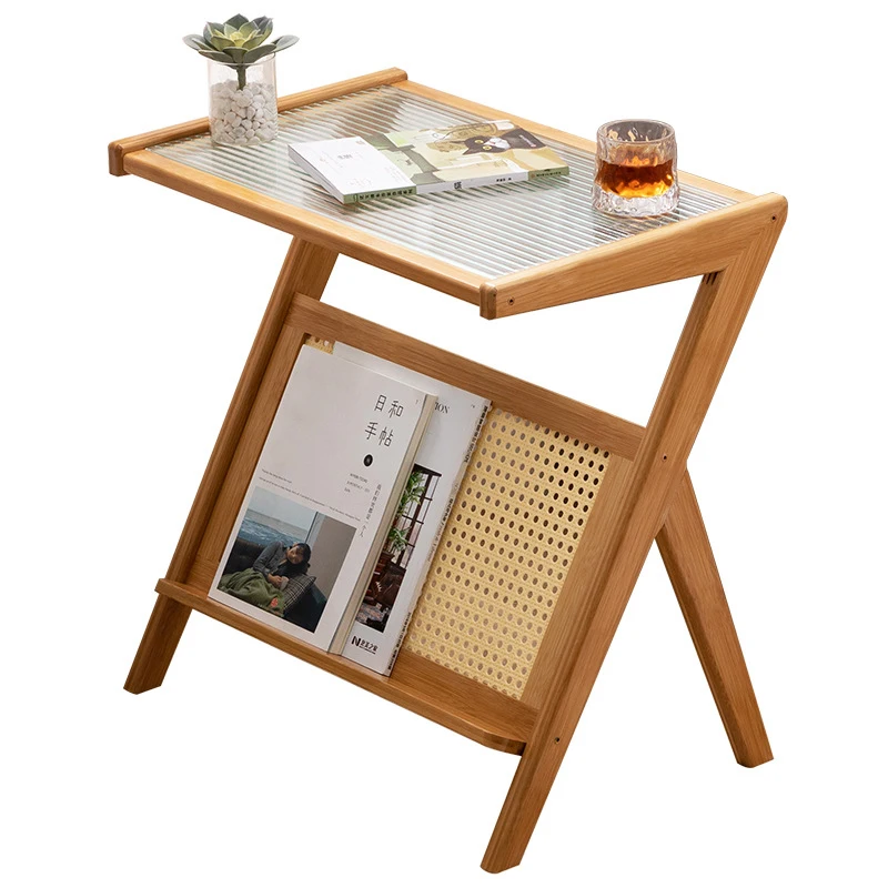

Storage Wooden Bedside Table Modern Farmhouse Style Portable Side Table for Bedroom Living Room