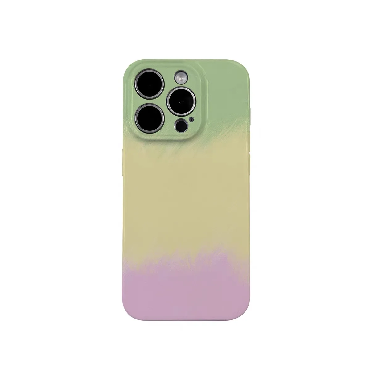 

Ins Yellow Green Pink Tricolor System Case for IPhone 16 15 14 13 Pro Max 12 Mini 11 Pro 16 Plus XR Shockproof Ultra Thin Cover