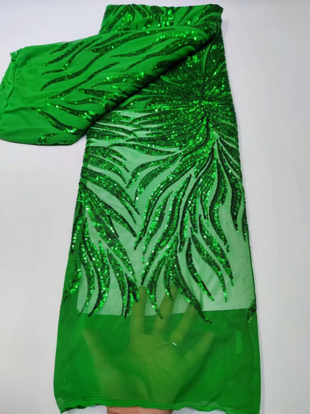 

Nigerian Tulle Lace Fabrics S-12028614 High Quality Luxury African Sequins French Tulle Lace Materials For Party