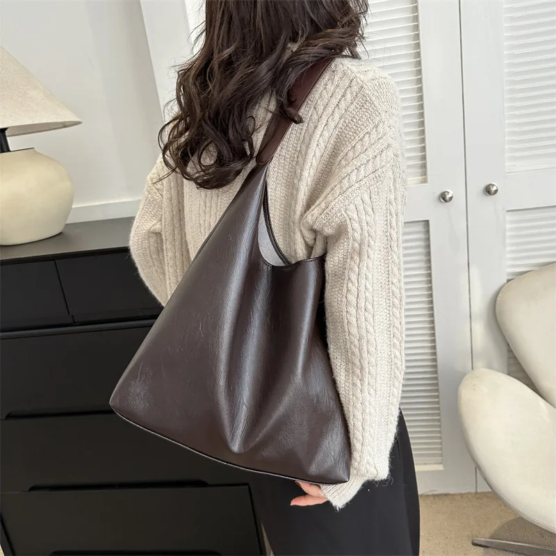 All-Match Women Shoulder Bag Solid Fashion Handbag Crossbody Bag Women's Minimalist PU Leather Bag For Work