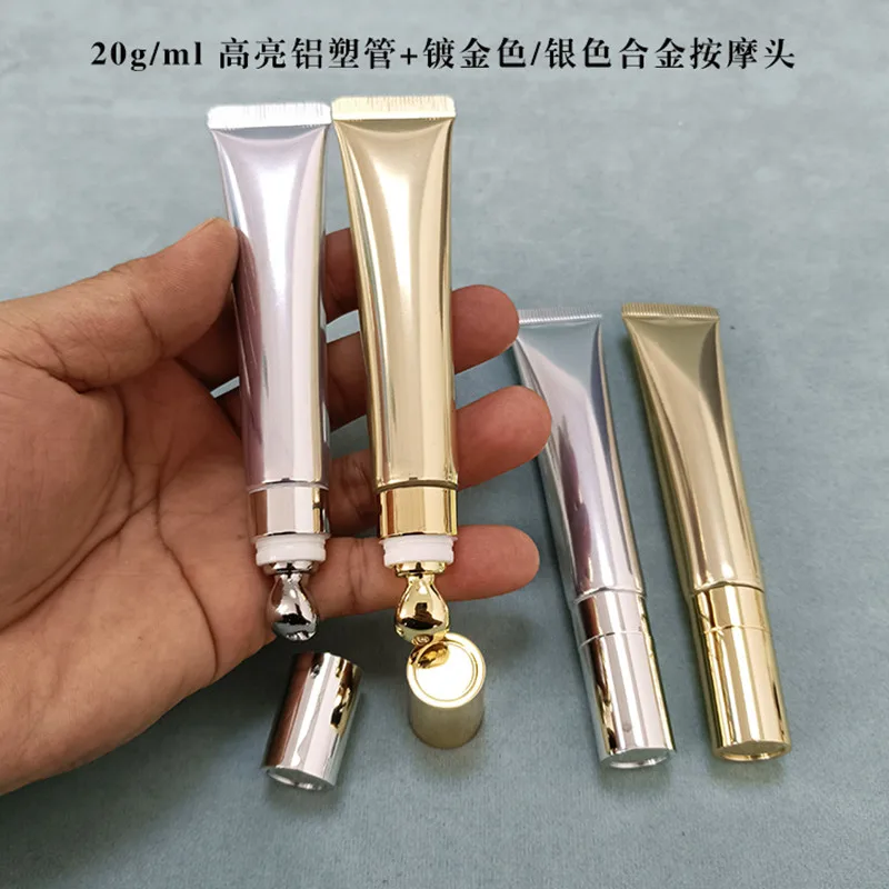 10ml/15ml /20ml Soft Hose &Tube With Metal Massage Head Eye Cream Essence Tube Cosmetic Container Empty Bottle Lotion Tube