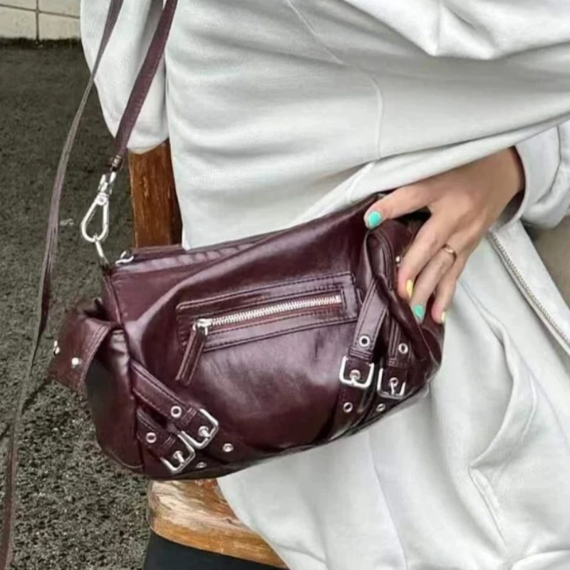 

Korean Style Y2k Cool Large Capacity Handbag Shoulder Bag Harajuku Style PU Leather Women's Bag Purses Women Bags HandBags