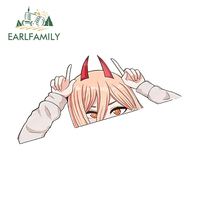 

EARLFAMILY 13 см X 7 см для Power Peek Chibi, милые автомобильные наклейки, индивидуальные граффити, наклейки, окклюзия, царапины, креативные автомобильные товары