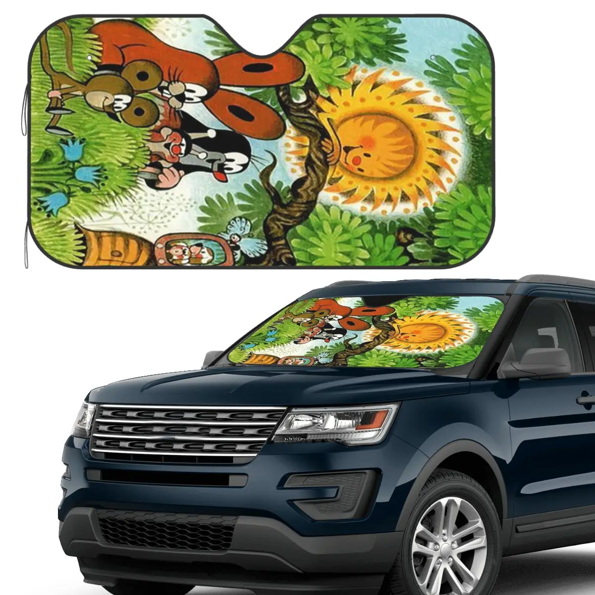 

Mole Krtek Cute Little Maulwurf Sunshade Windscreen Car Front Windshield Window Sun Visor Accessories Covers