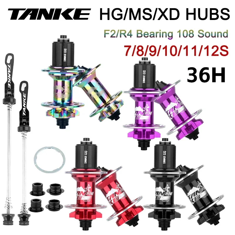 TANKE-MTB Hub,36 Holes 6 claw 108 Clicks NBK,Sealed Bearing,Mountain Bike Aluminum Alloy Disc Brake hub,7,8,9,10,11,12 Speed HUB