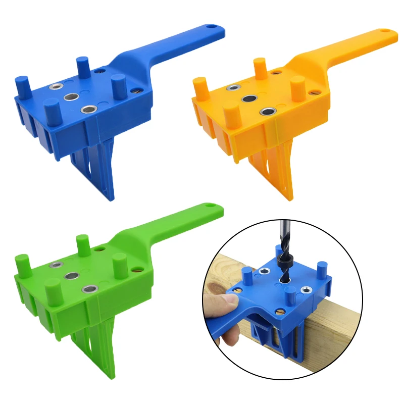 

ABS Plastic Quick Wood Doweling Jig Handheld Pocket Hole Jig System 6 8 10mm Drill Bit Hole Puncher for Carpentry Dowel Joints