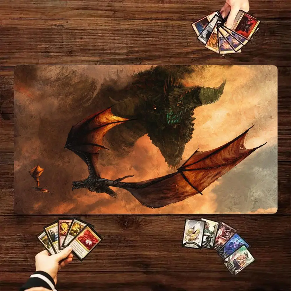 

Fantasy Dragon Mouse Pad Card Game Mat Large Computer Office Mousepad XXL Anti-slip for MTG DTCG CCG RPG Trading Cards Desk Mats