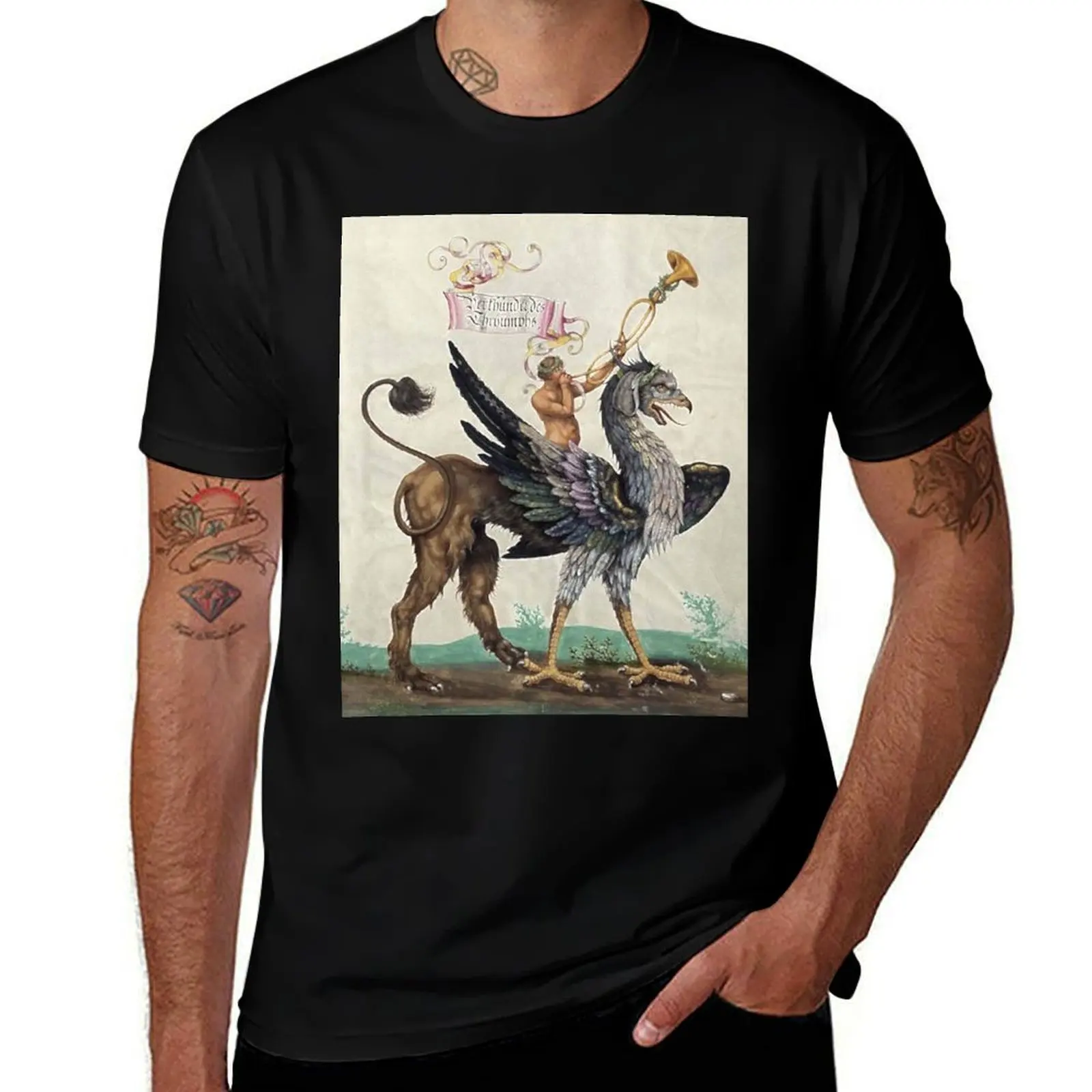 GRIPHON RIDER Medieval Bestiary T-Shirt Festival Party Tee Top T-Shirt
