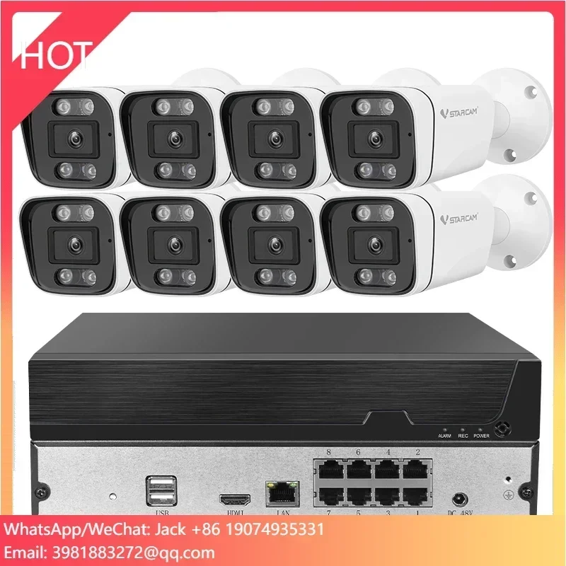 5MP 8CH Poe Nvr أطقم كاميرات كاميرا الأمن في الهواء الطلق Nvr نظام الدوائر التلفزيونية المغلقة كاميرا مصغرة 8CH Nvr