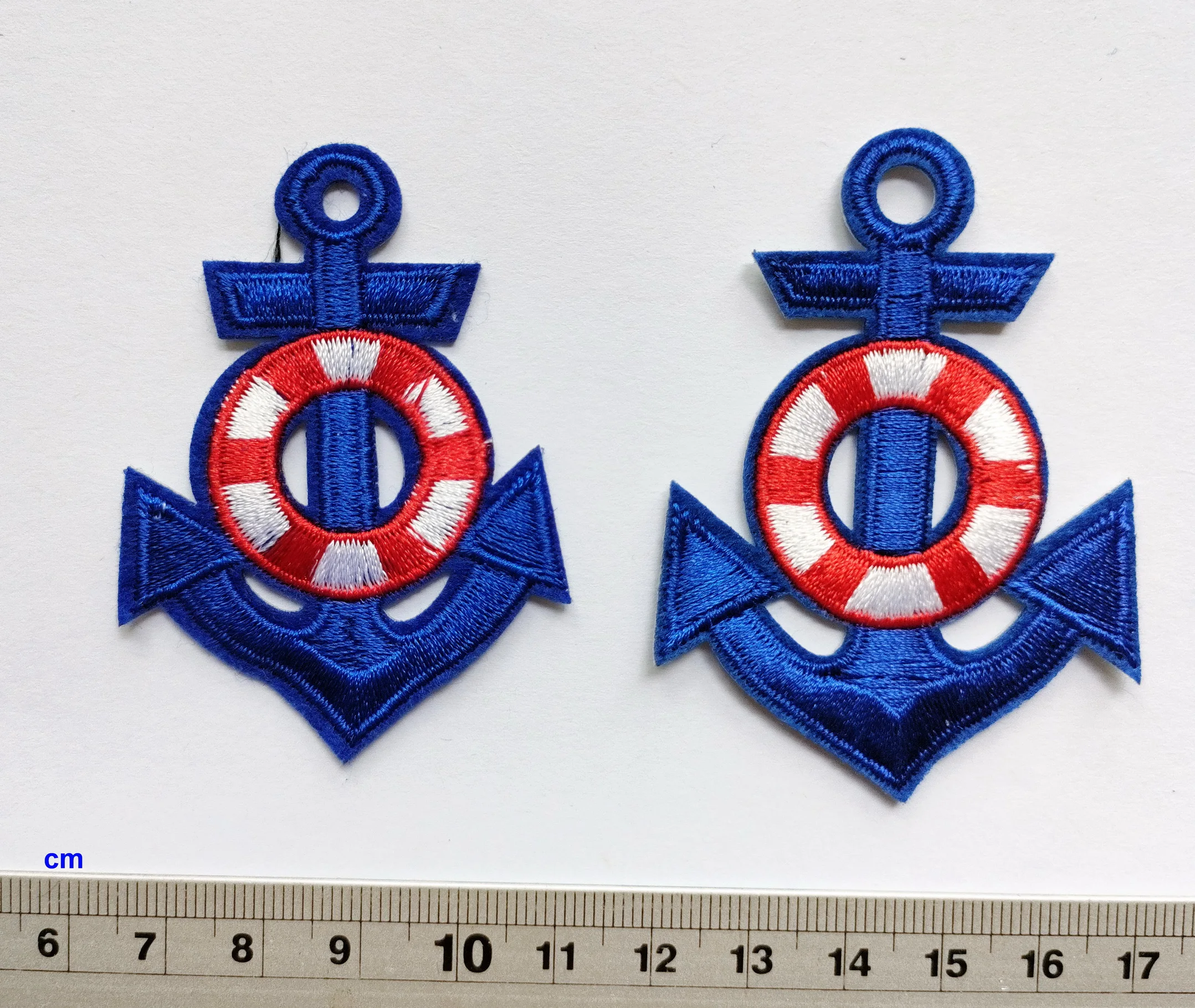 

Blue ANCHOR PATCH iron-on embroidered NAVY SAILOR TATTOO SYMBOL (2-Style) APPLIQUE BOAT YACHT Embroidery ワッペン thermocollan