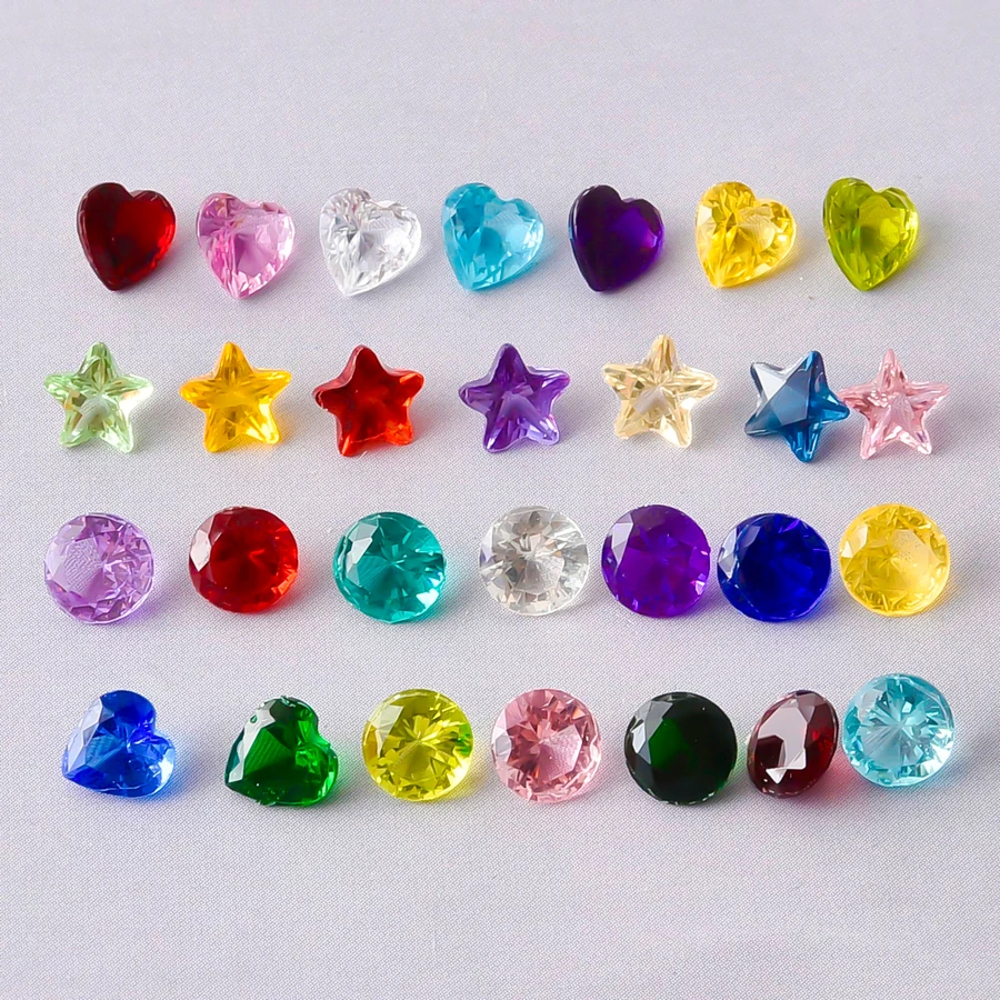 50/100Pcs Random Round Mini Birthstone Floating Charms