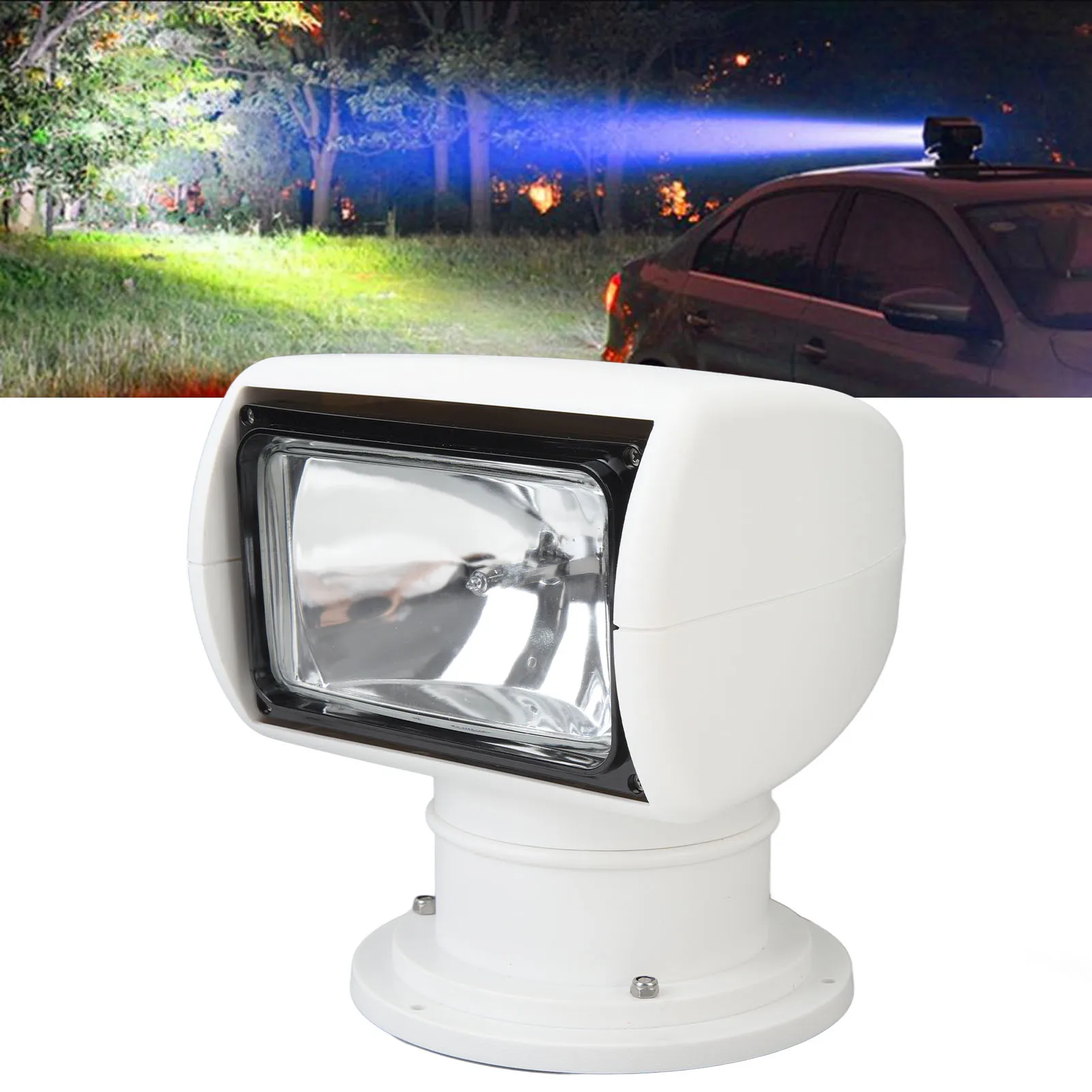 Морской прожектор 100 Вт, вращение на 355, IP66, водонепроницаемый портативный галогенный прожектор с дистанционным управлением для яхт, рыбацких лодок